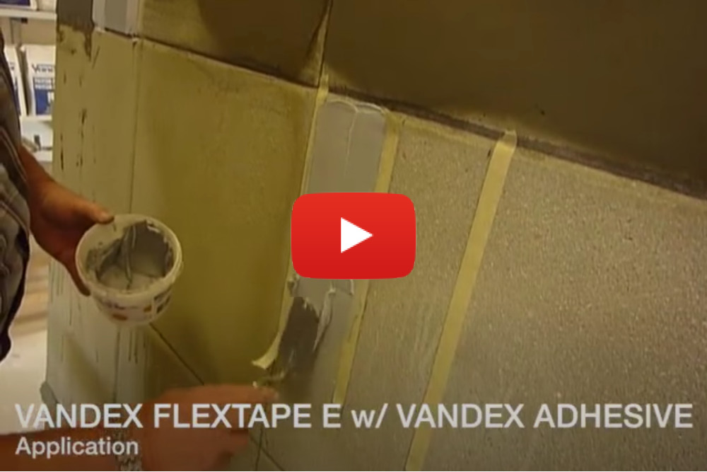 VANDEX FLEXTAPE E with VANDEX ADHESIVE TW